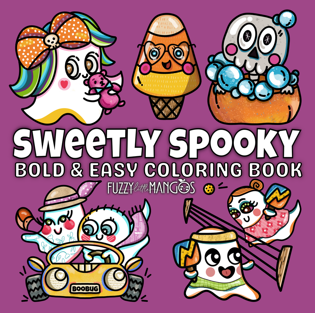 Sweetly Spooky Halloween Coloring Book Bold & Easy Cute Designs for Kids & Adults