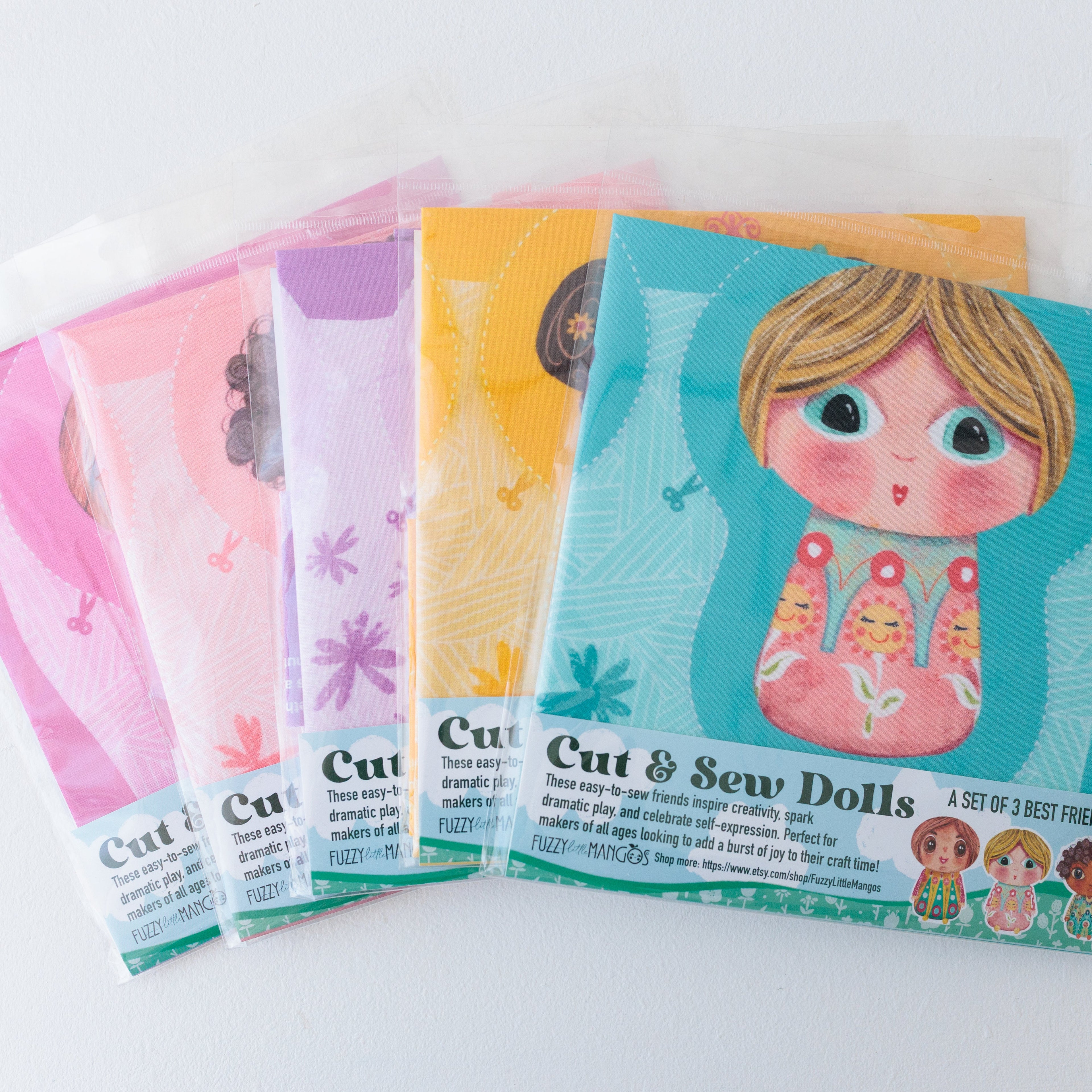 DIY Plush Doll Sewing Kit: Beginner Cotton Fabric Panel