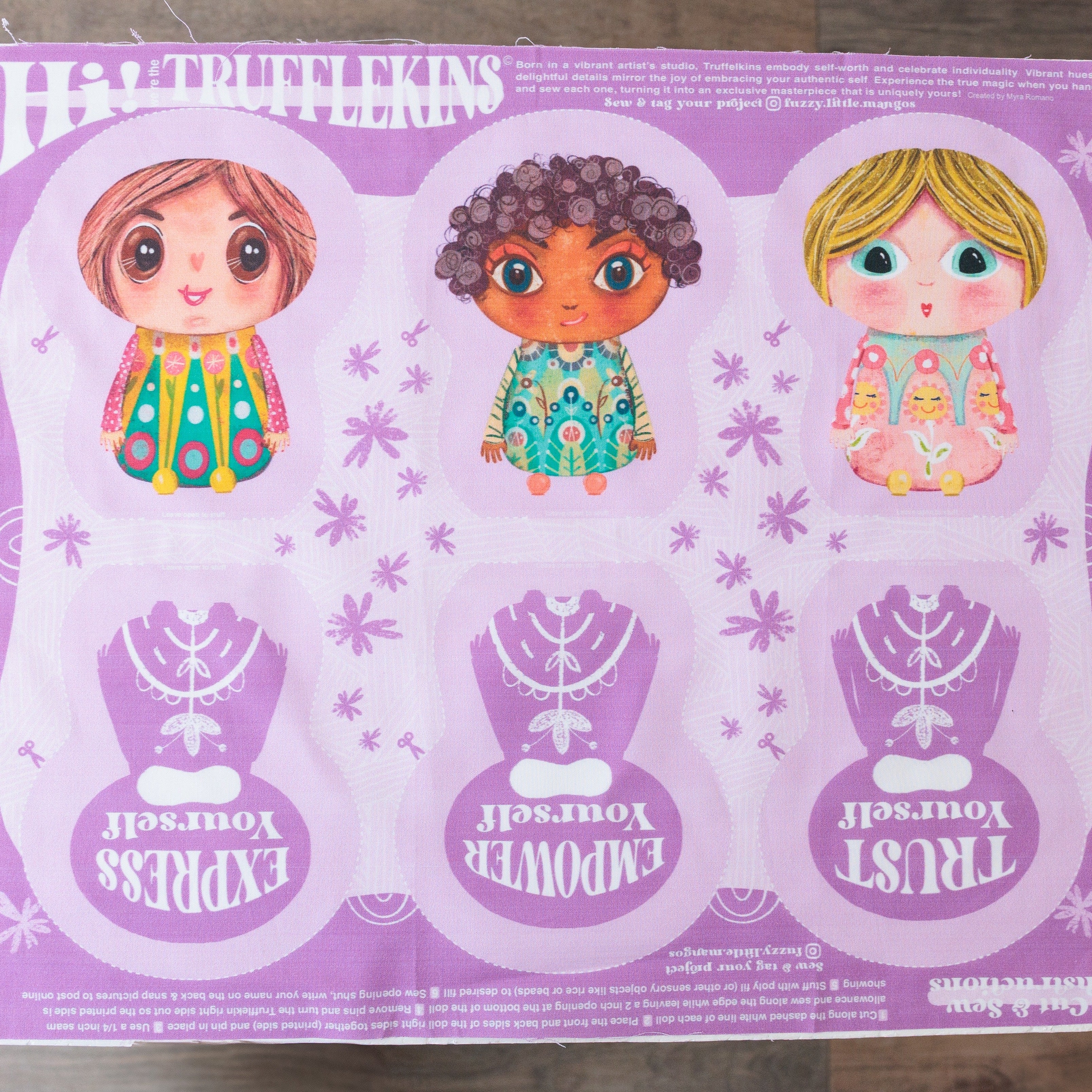 DIY Plush Doll Sewing Kit: Beginner Cotton Fabric Panel