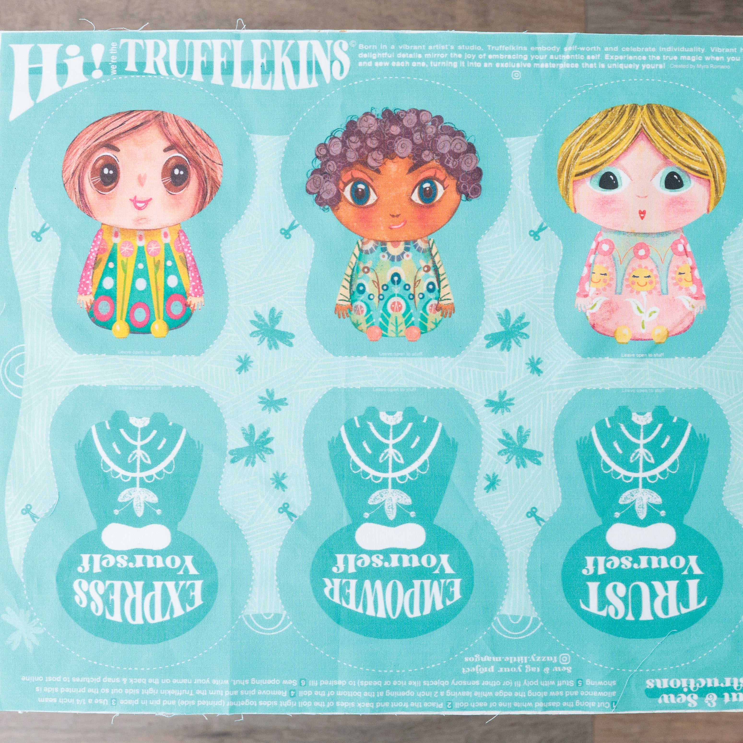 DIY Plush Doll Sewing Kit: Beginner Craft, Cut & Sew Fabric Panel