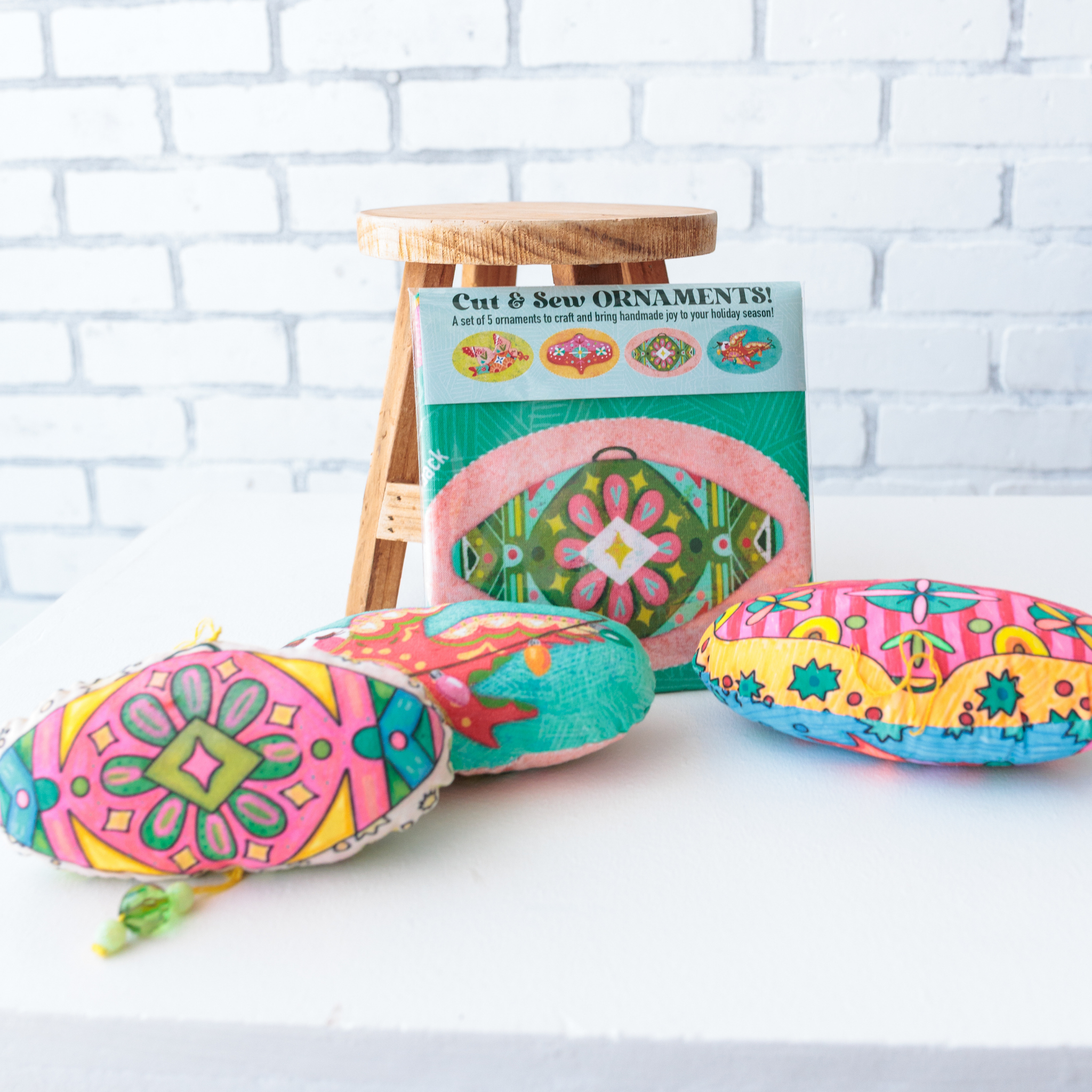 DIY Holiday Ornament Kit: Cut & Sew Fabric Ornaments