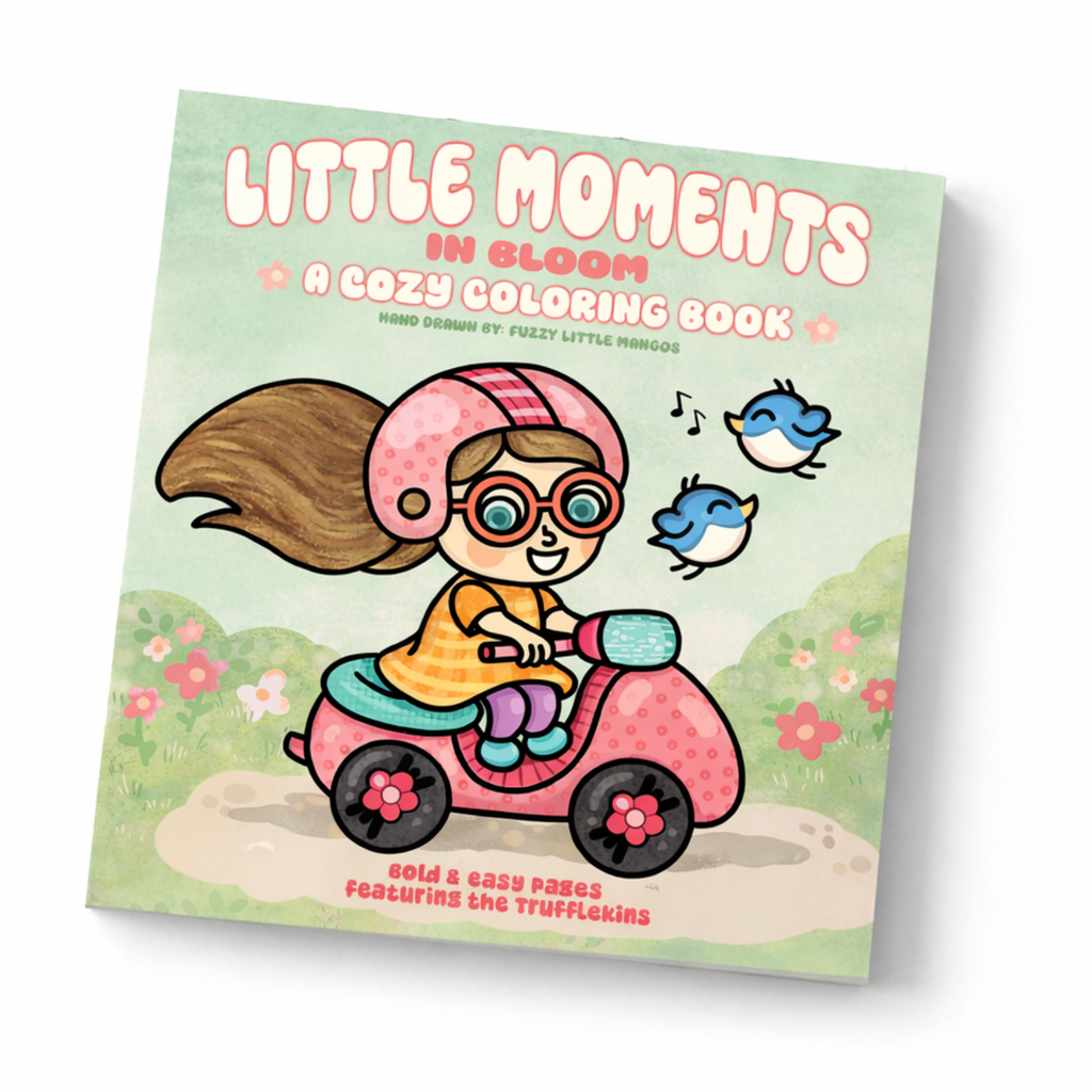 Little Moments in Bloom: A Cozy, Bold and Easy Coloring Book for Adults and families for Relaxation