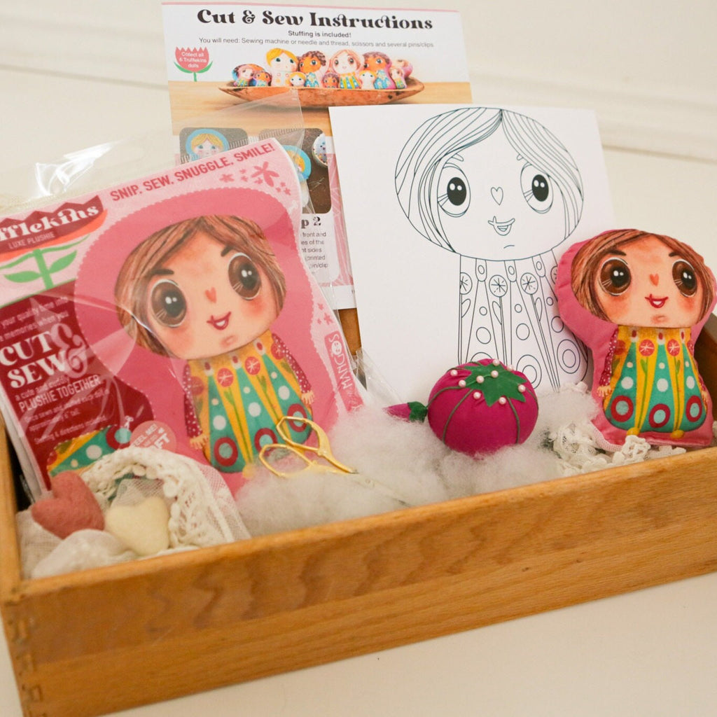 DIY Plushie Sewing Kit Trufflekins Doll Craft Kit for Beginners and Creative Adults