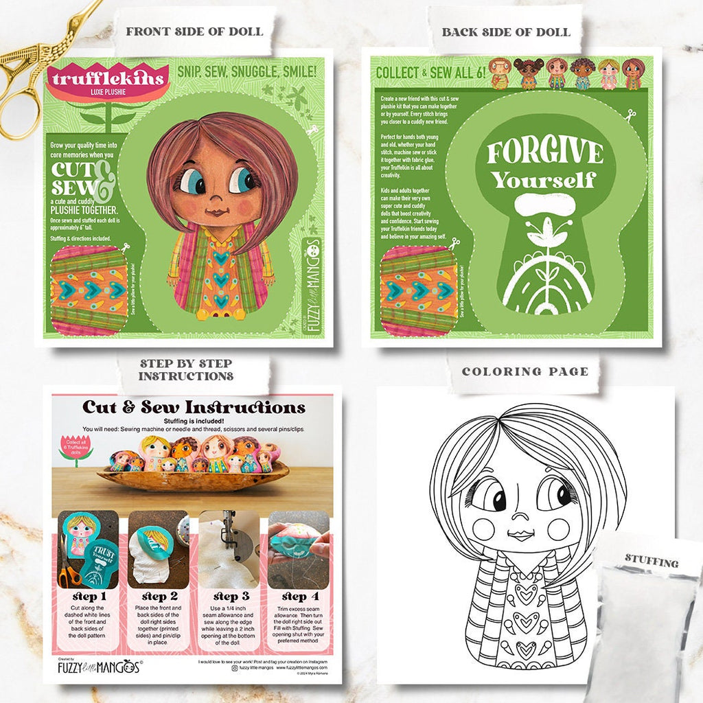 DIY Plushie Sewing Kit Trufflekins Doll Craft Kit for Beginners and Creative Adults