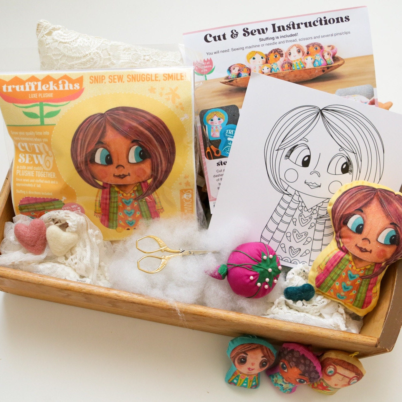 DIY Plushie Sewing Kit Trufflekins Doll Craft Kit for Beginners and Creative Adults