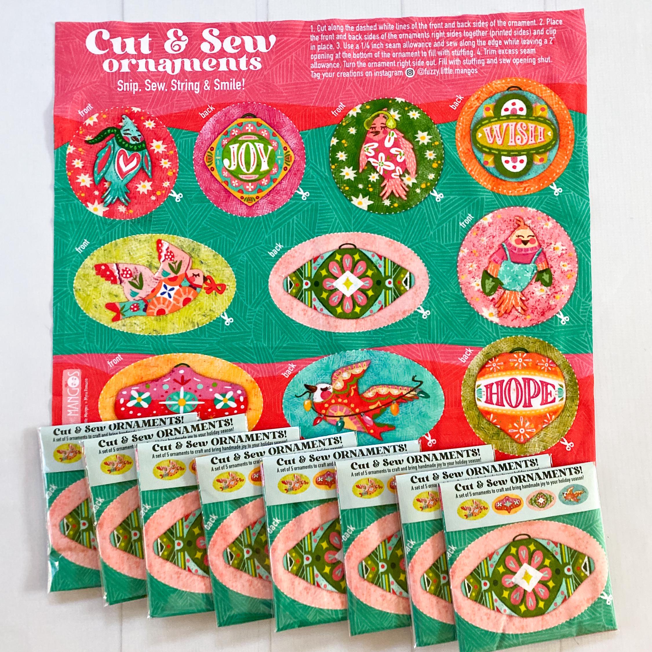 DIY Holiday Ornament Kit: Cut & Sew Fabric Ornaments