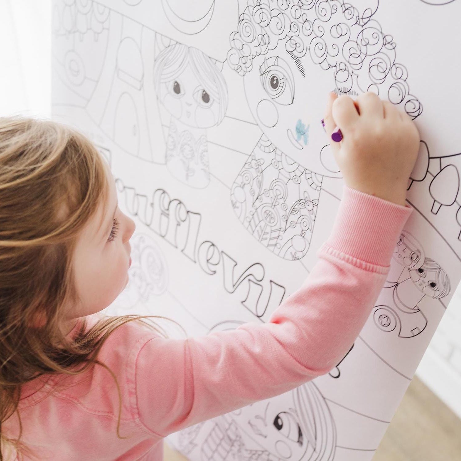 Giant Coloring Poster 20 x 30 Large Family Coloring Activity for Kids and Adul