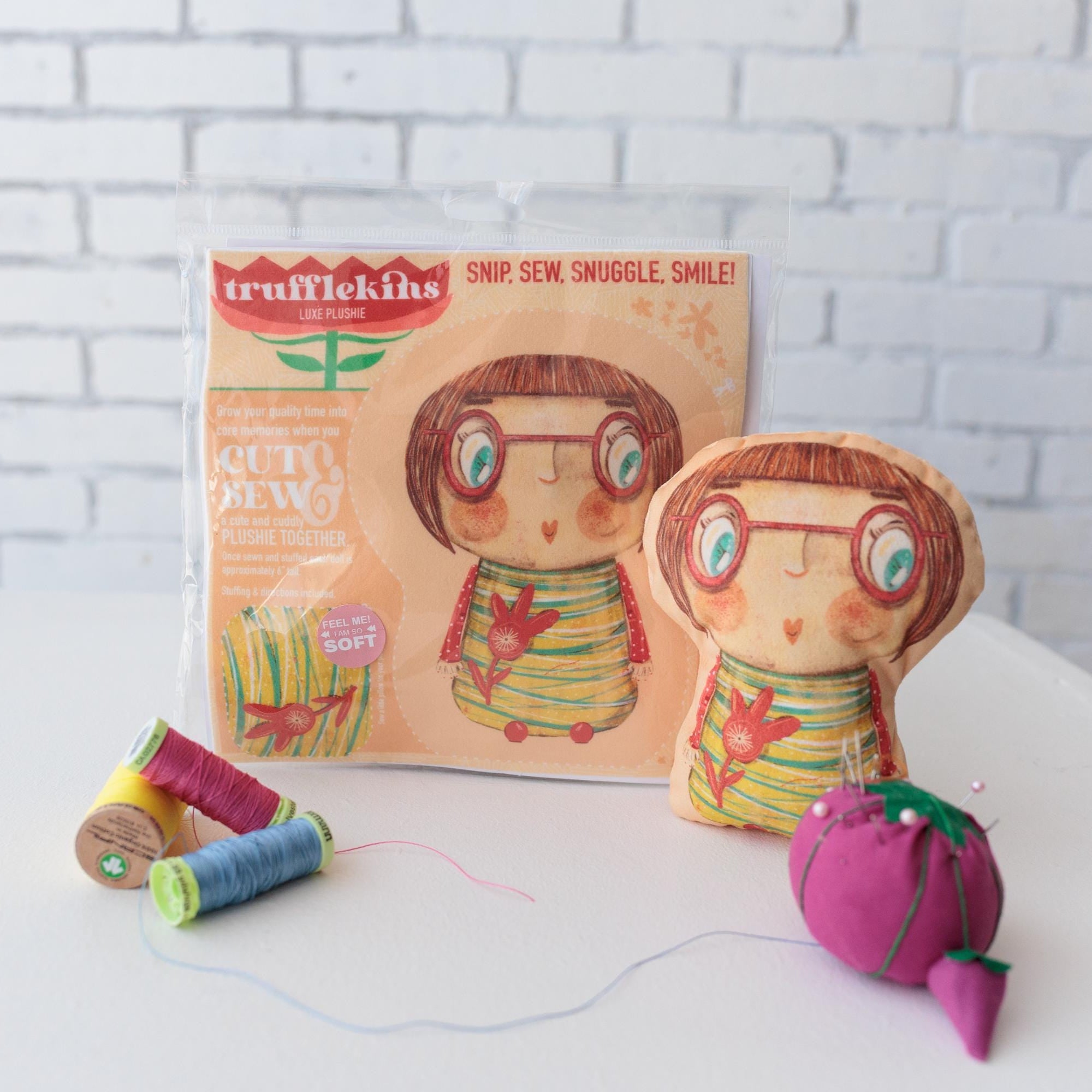 DIY Plushie Sewing Kit Trufflekins Doll Craft Kit for Beginners and Creative Adults