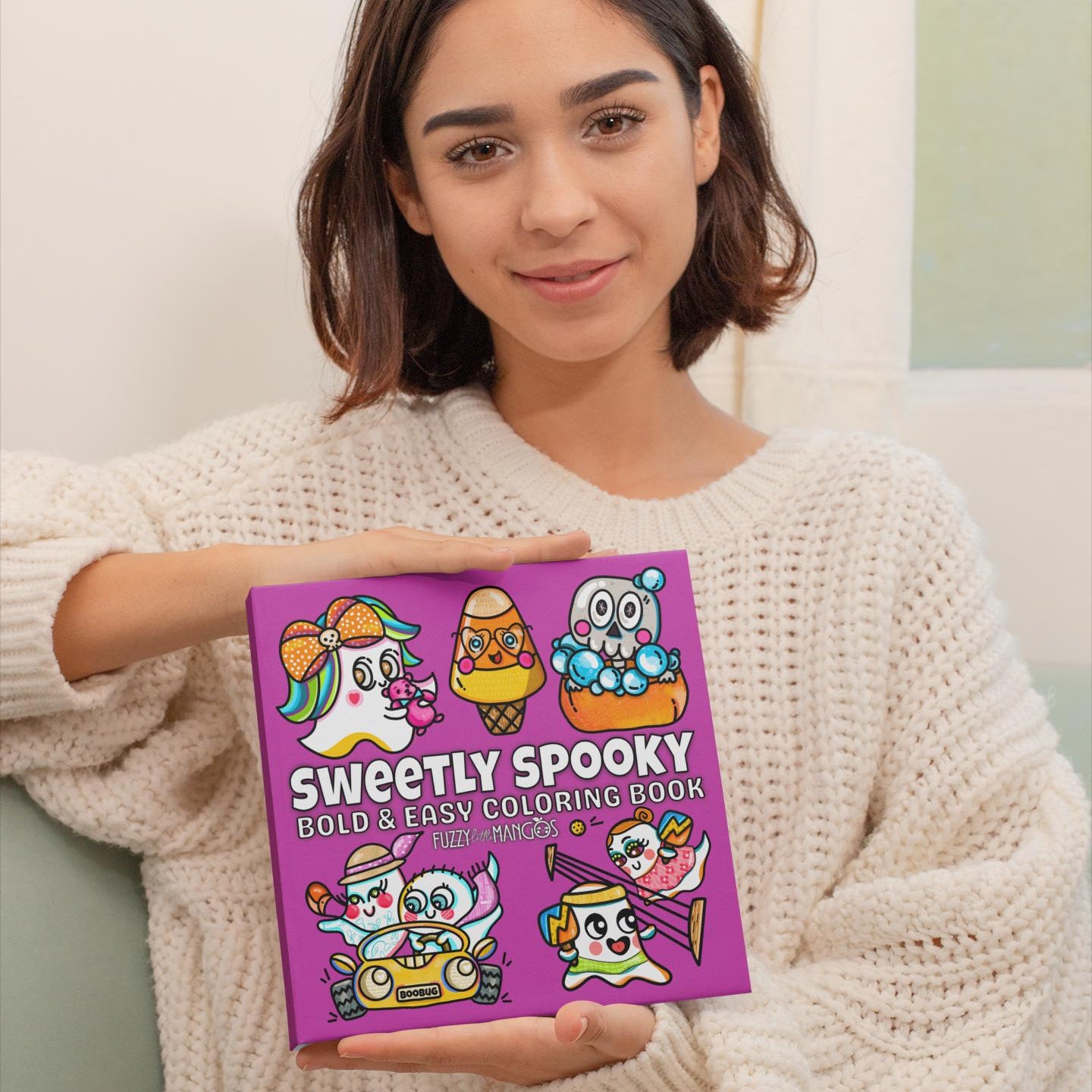 Sweetly Spooky Halloween Coloring Book Bold & Easy Cute Designs for Kids & Adults